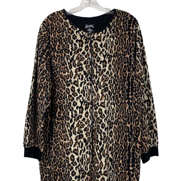 NICK & NORA XL Animal Print Footie Pajamas Halloween Costume Cat 1 of 2 - Picture 1 of 10